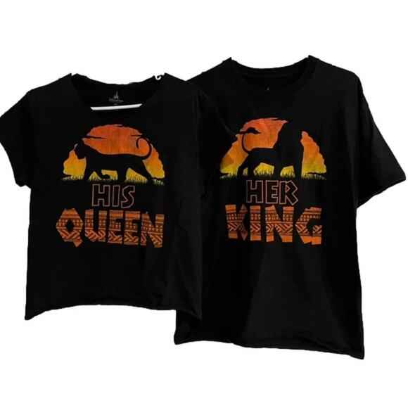 Disney Men's Women's Lion King Shirts His Hers Matching T-Shirts Large/Medium - Picture 1 of 2